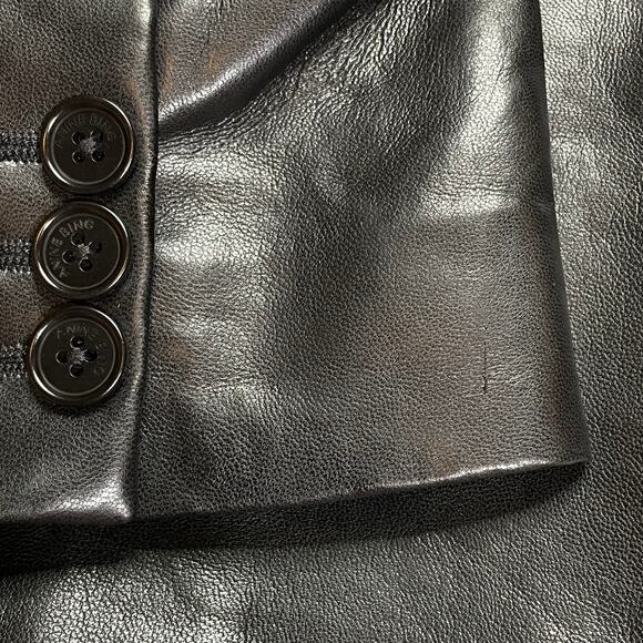 Anine Bing Black Faux Leather Oversized Blazer Small - Picture 7 of 7